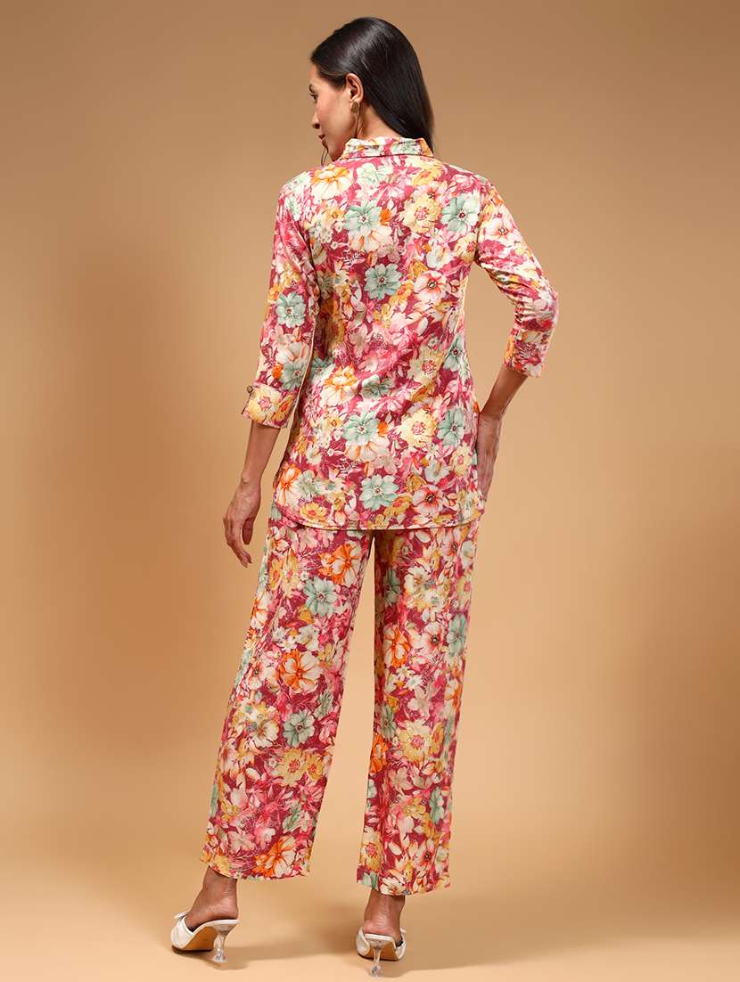 women pink floral printed co-ord sets - 21668325 -  Standard Image - 2