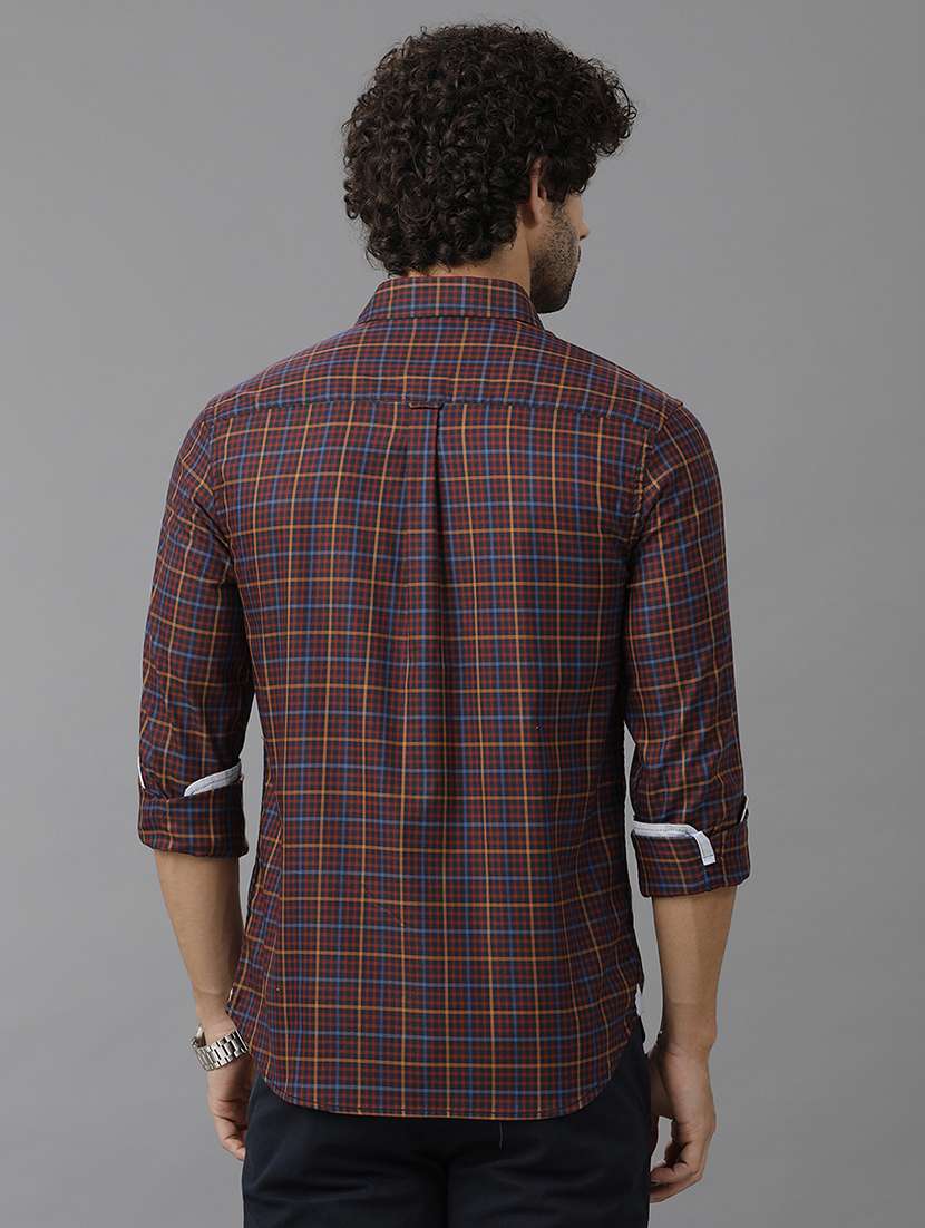men long sleeve checkered casual shirt - 21668600 -  Standard Image - 2