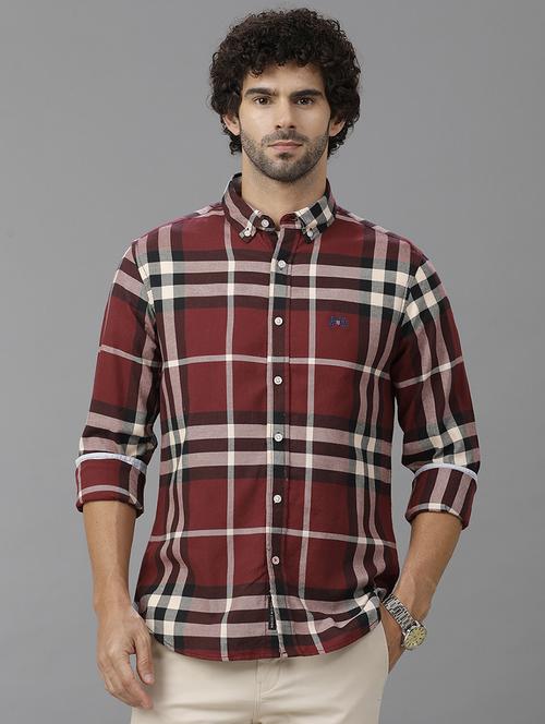 men checkered long sleeve casual shirt - 21668611 - Standard Image - 0