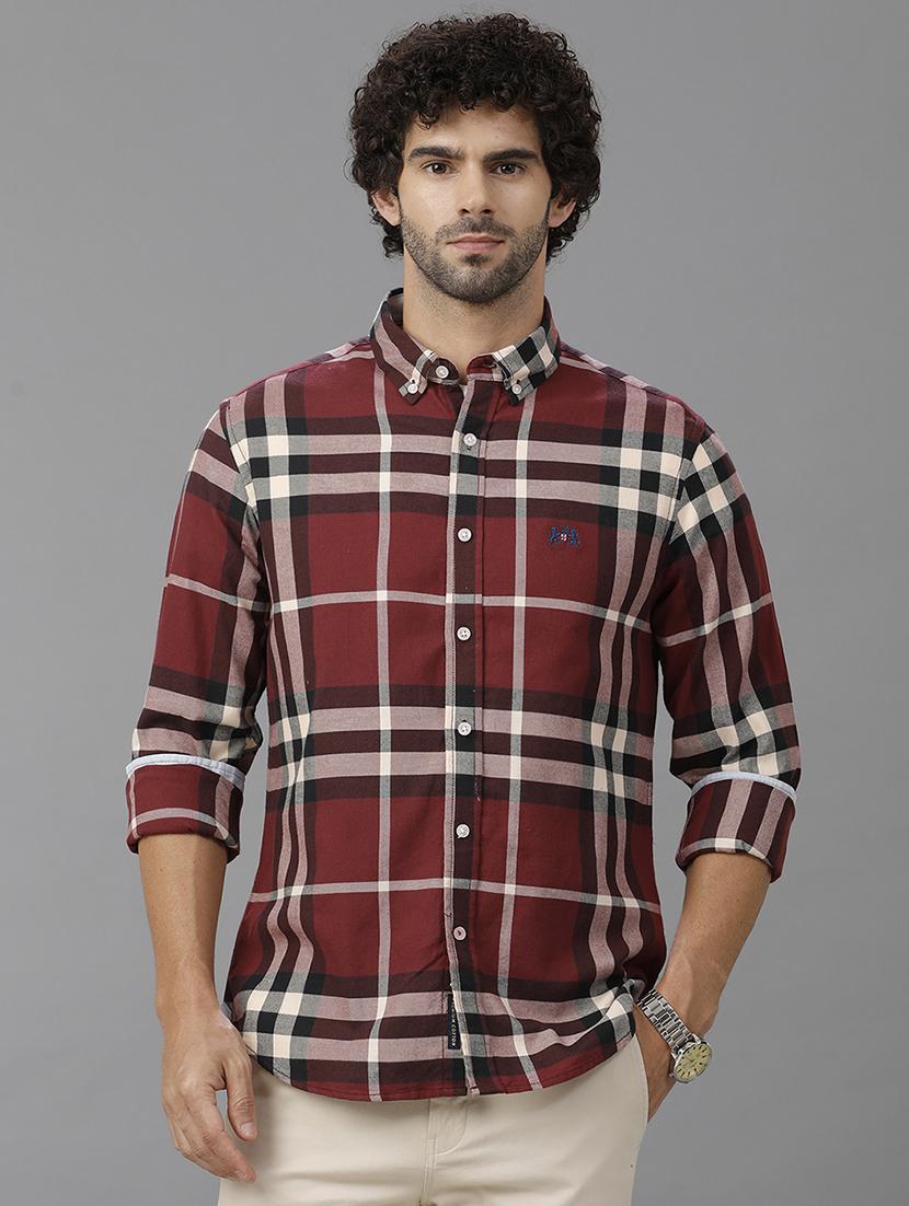 men checkered long sleeve casual shirt - 21668611 - Zoom Image - 0
