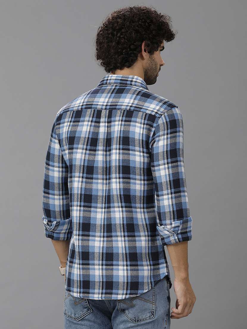 men checkered long sleeve casual shirt - 21668615 -  Standard Image - 2