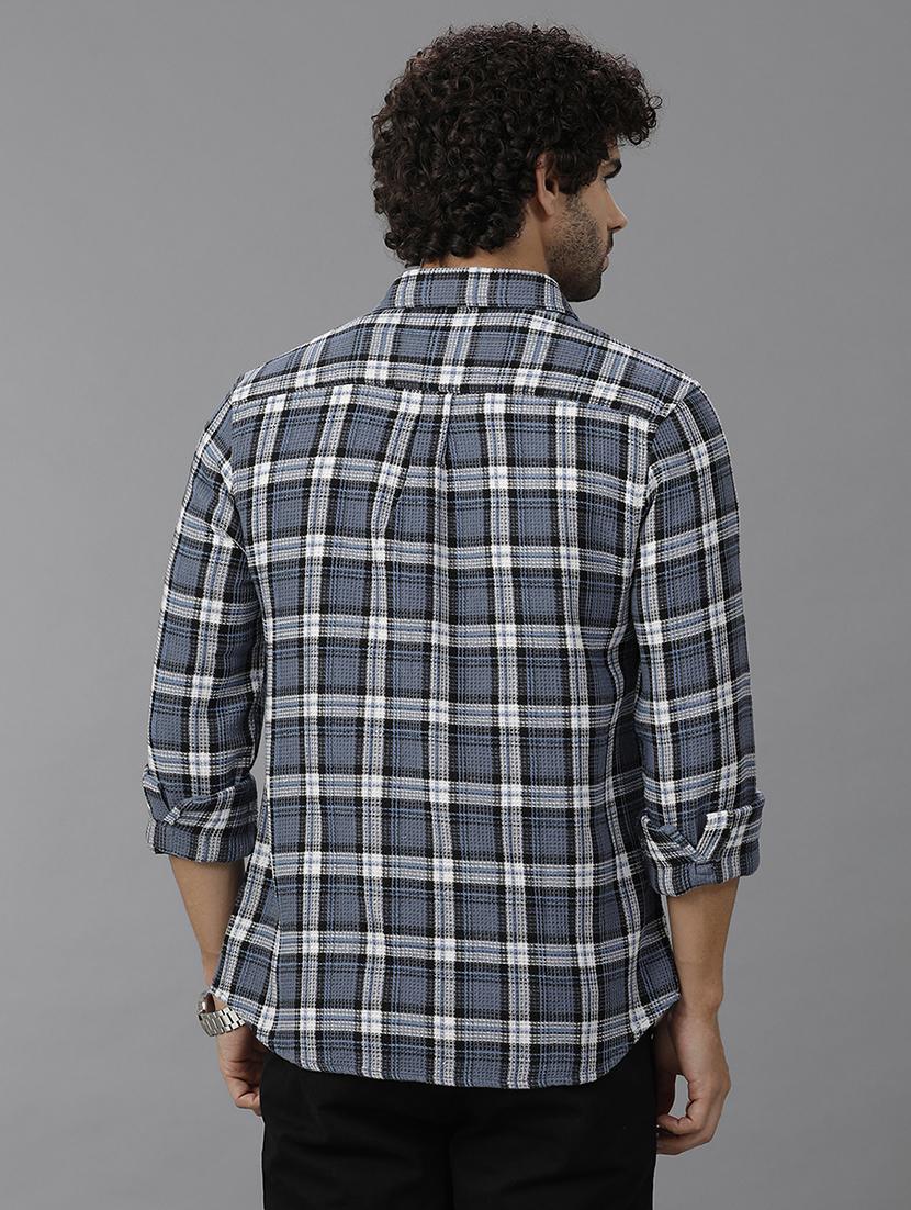men checkered long sleeve casual shirt - 21668617 - Standard Image - 2