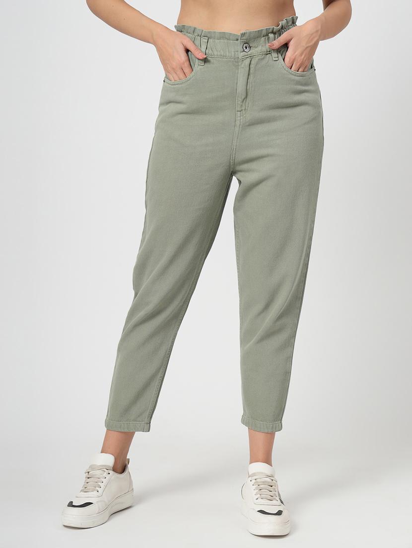 women solid high rise slouchy fit jean - 21668707 - Zoom Image - 0