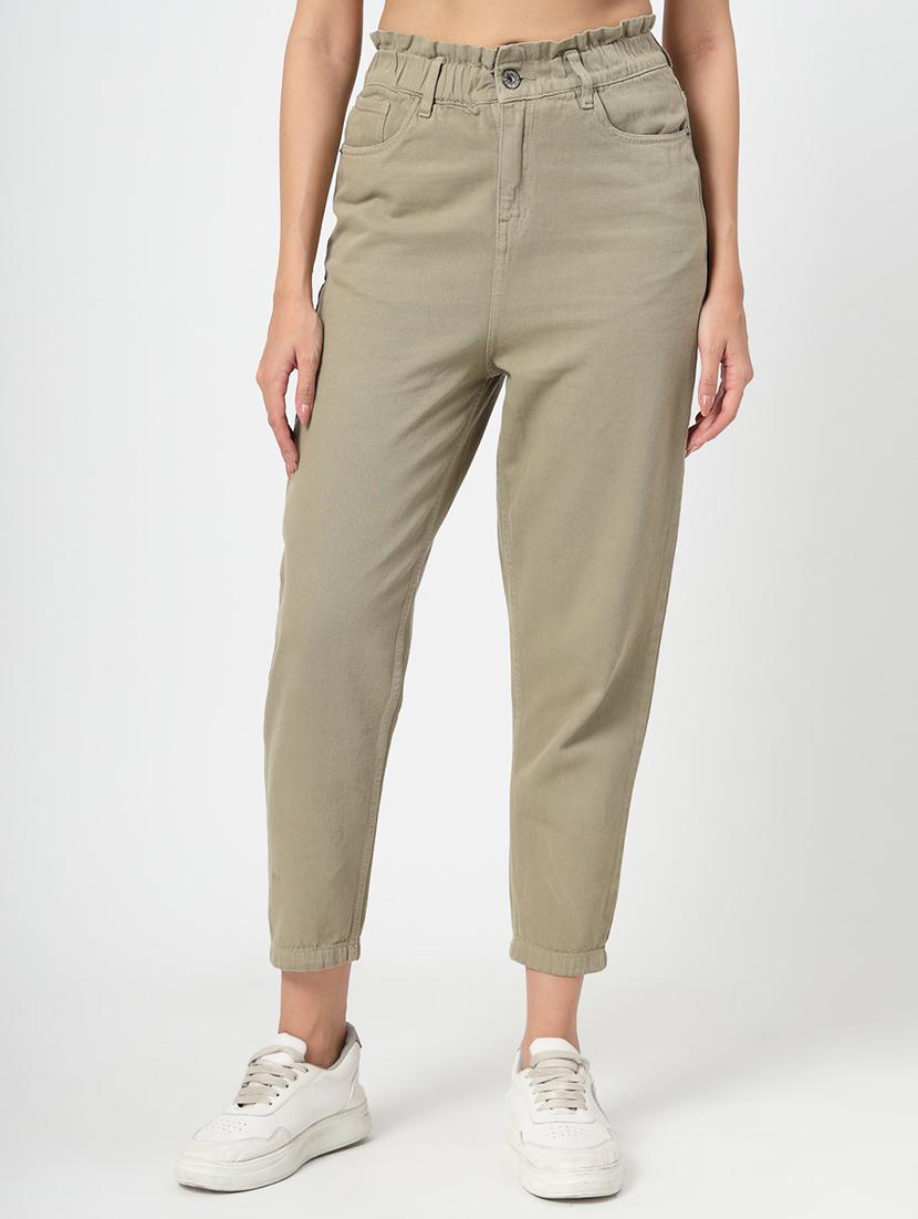 women solid high rise slouchy fit jean - 21668708 -  Zoom Image - 0