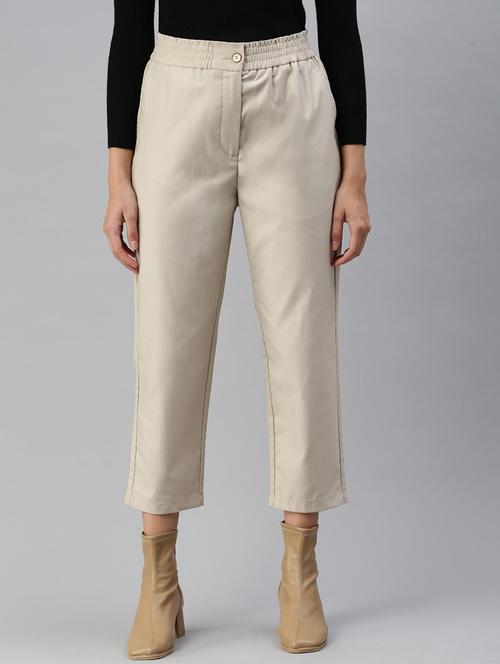 women solid high rise cigarette pant - 21668964 - Standard Image - 0