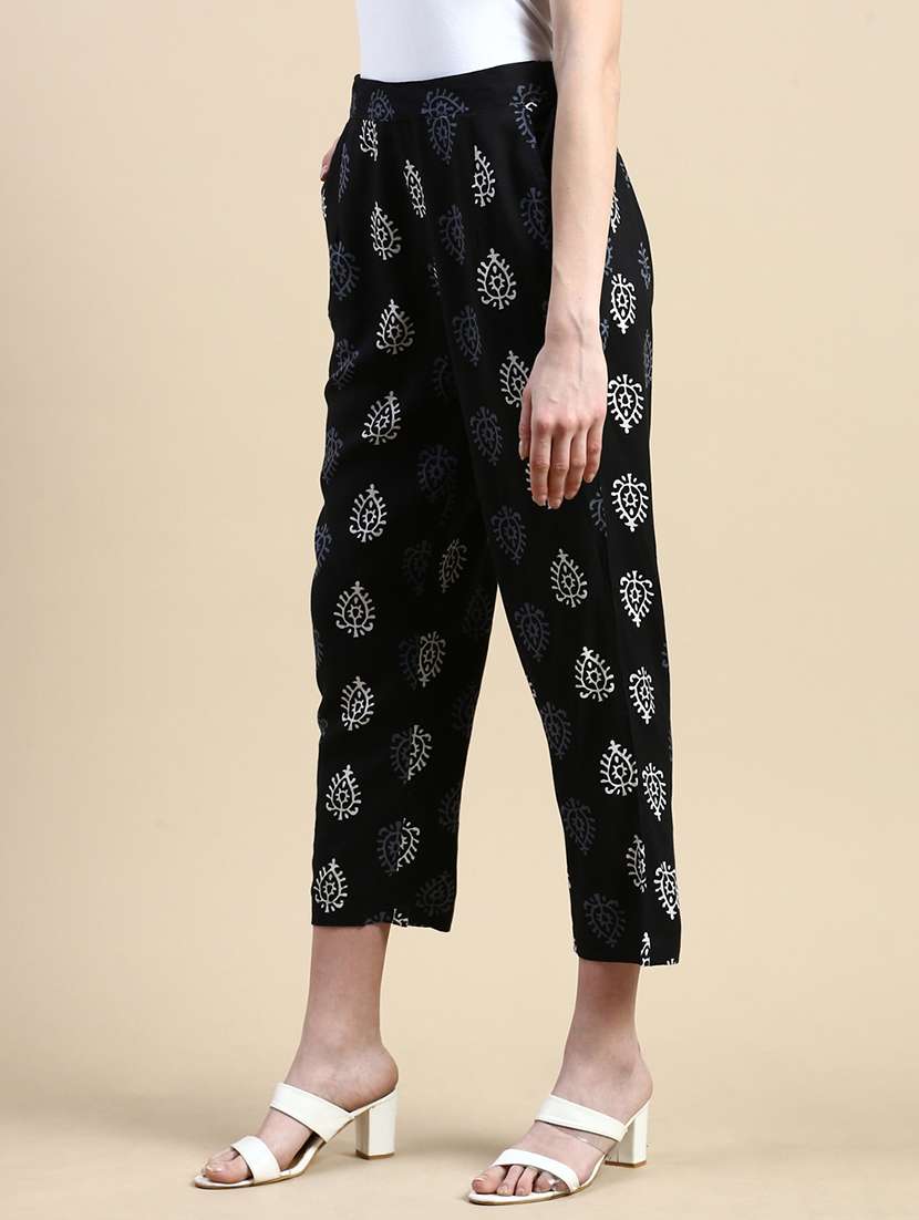 women printed mid rise tapered pant - 21668981 -  Standard Image - 2