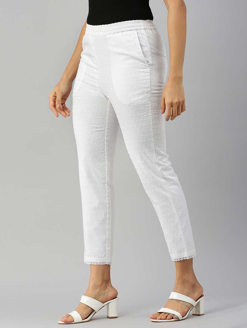 women self designed mid rise tapered pant - 21668982 -  Standard Image - 2