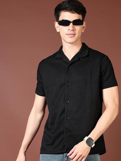 men solid short sleeve casual shirt - 21669066 - Standard Image - 0