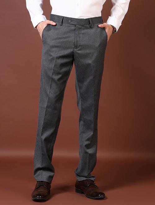 men mid rise ankle length formal trouser - 21669068 -  Standard Image - 0