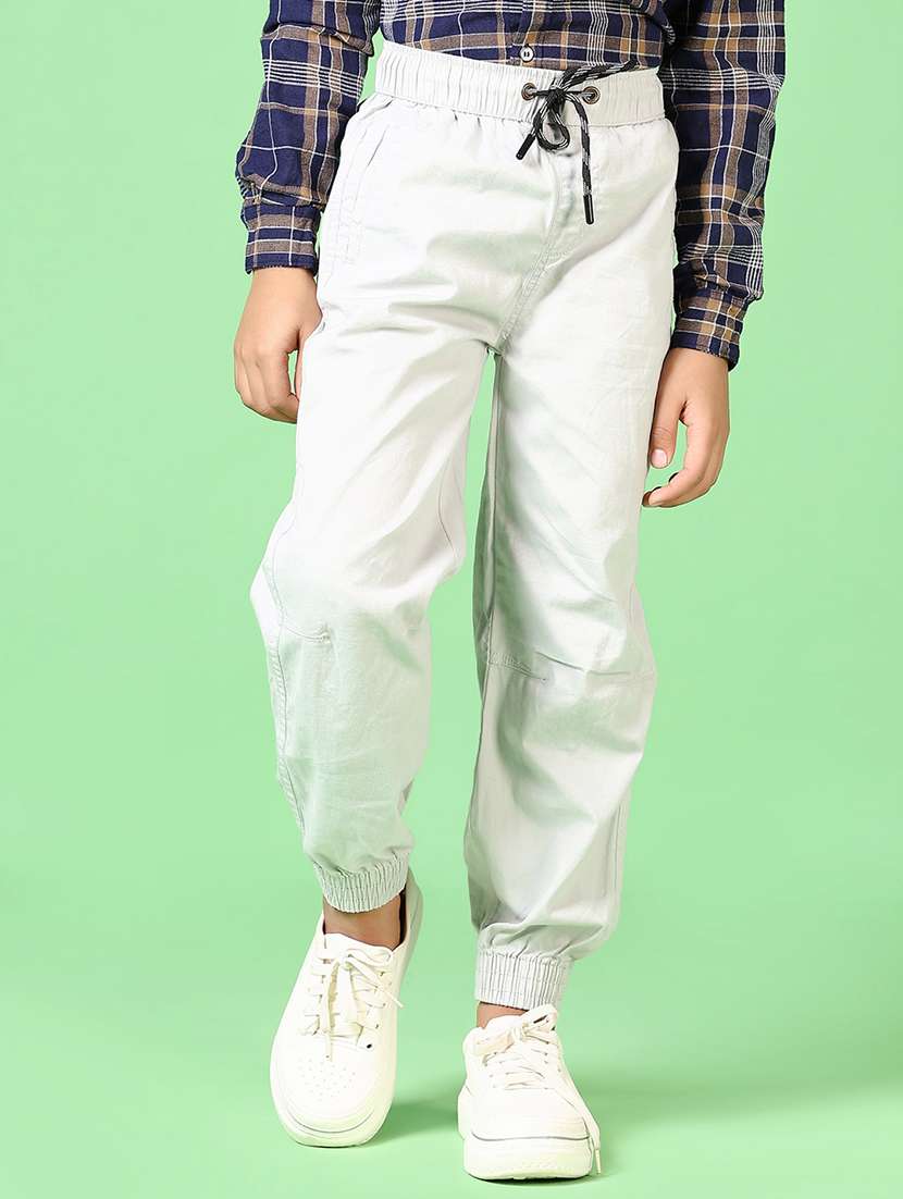 kids mid rise solid joggers