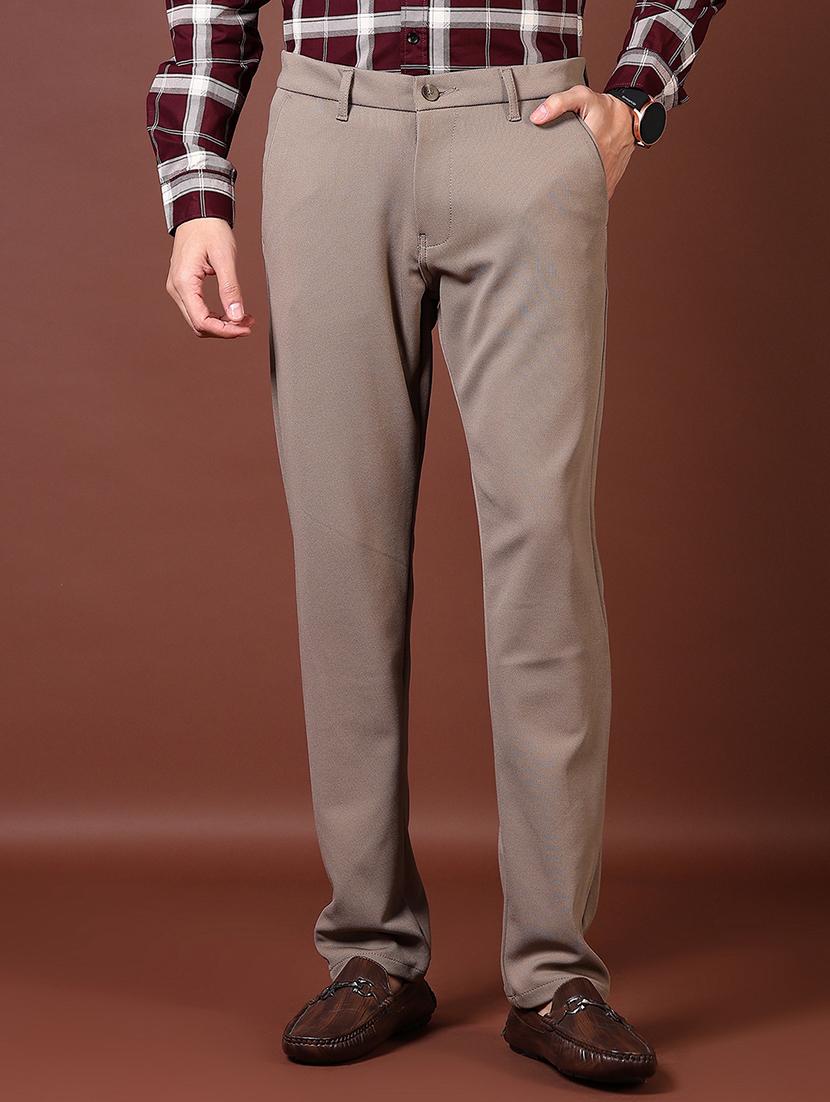 men solid flat front casual trouser - 21669074 - Zoom Image - 0