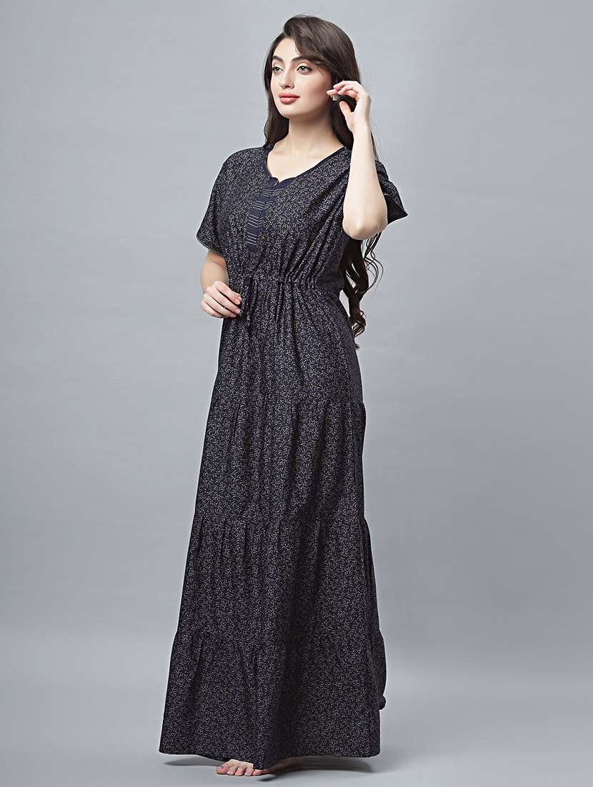 women printed short sleeves nighty - 21669477 -  Standard Image - 2