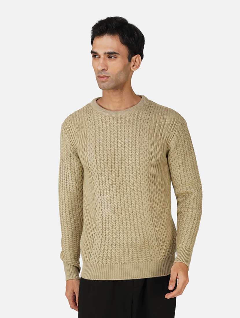 men long sleeves self design pullover