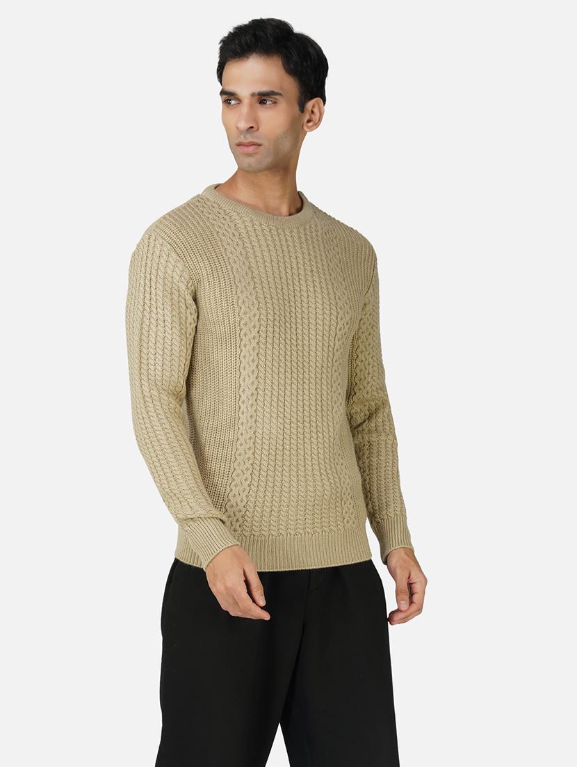 men long sleeves self design pullover - 21669607 - Standard Image - 2