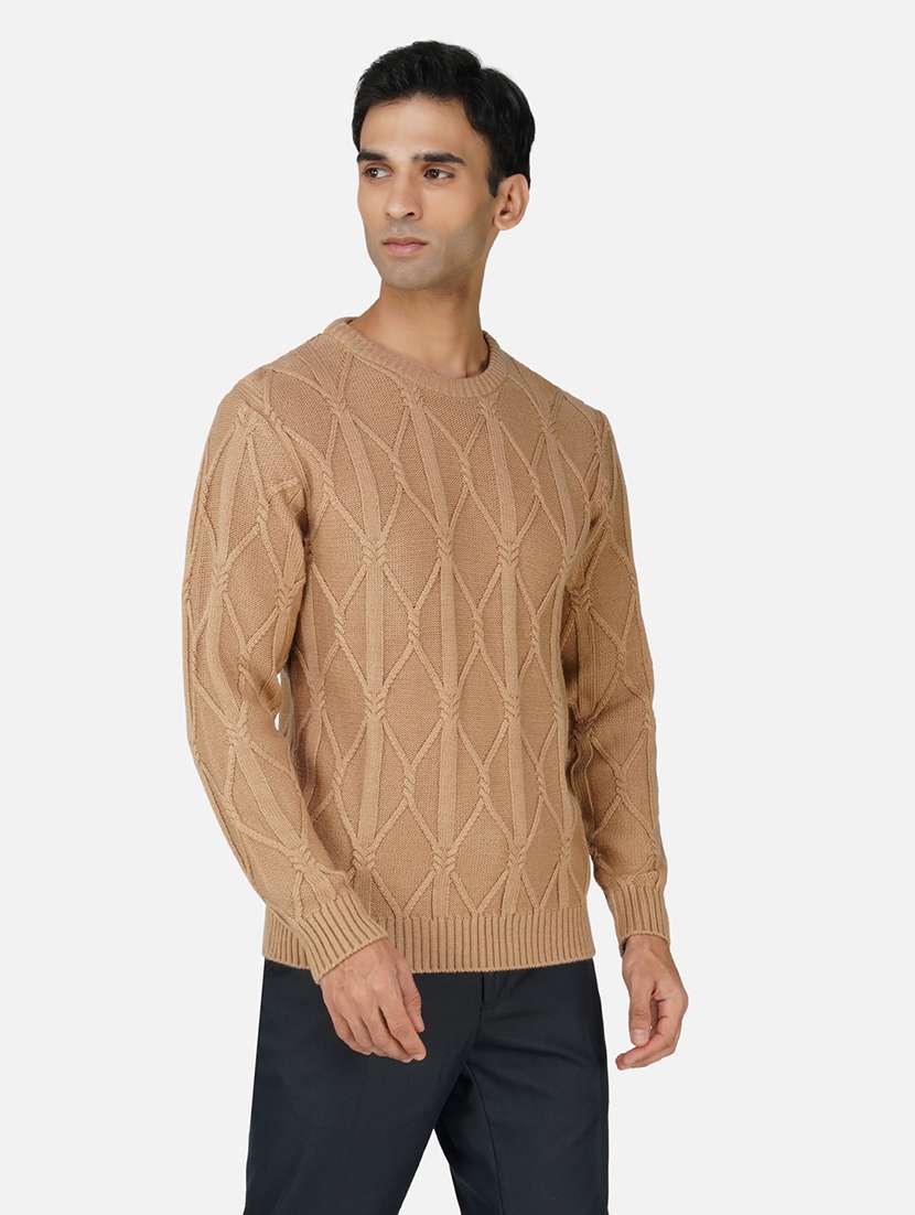 men long sleeves self design pullover - 21669610 -  Standard Image - 2