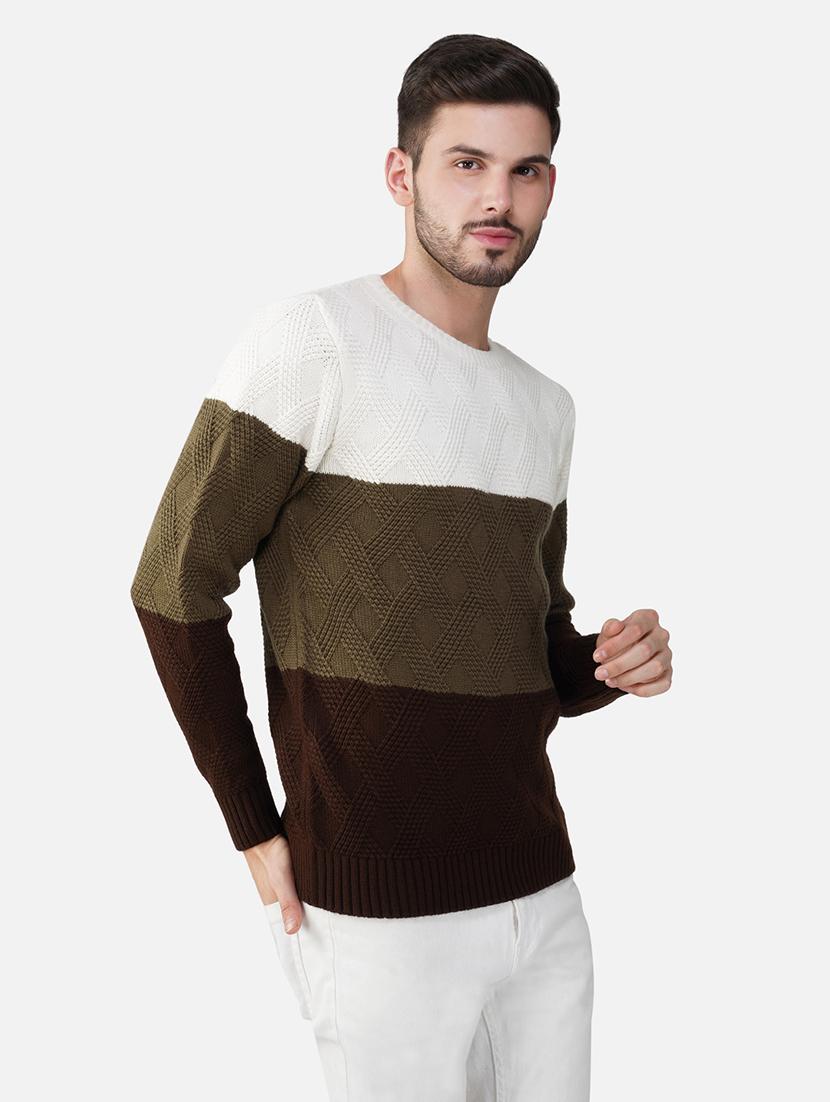 men long sleeve color block pullover - 21669611 - Standard Image - 2