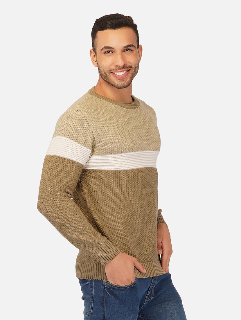men long sleeve color block pullover - 21669622 - Standard Image - 2