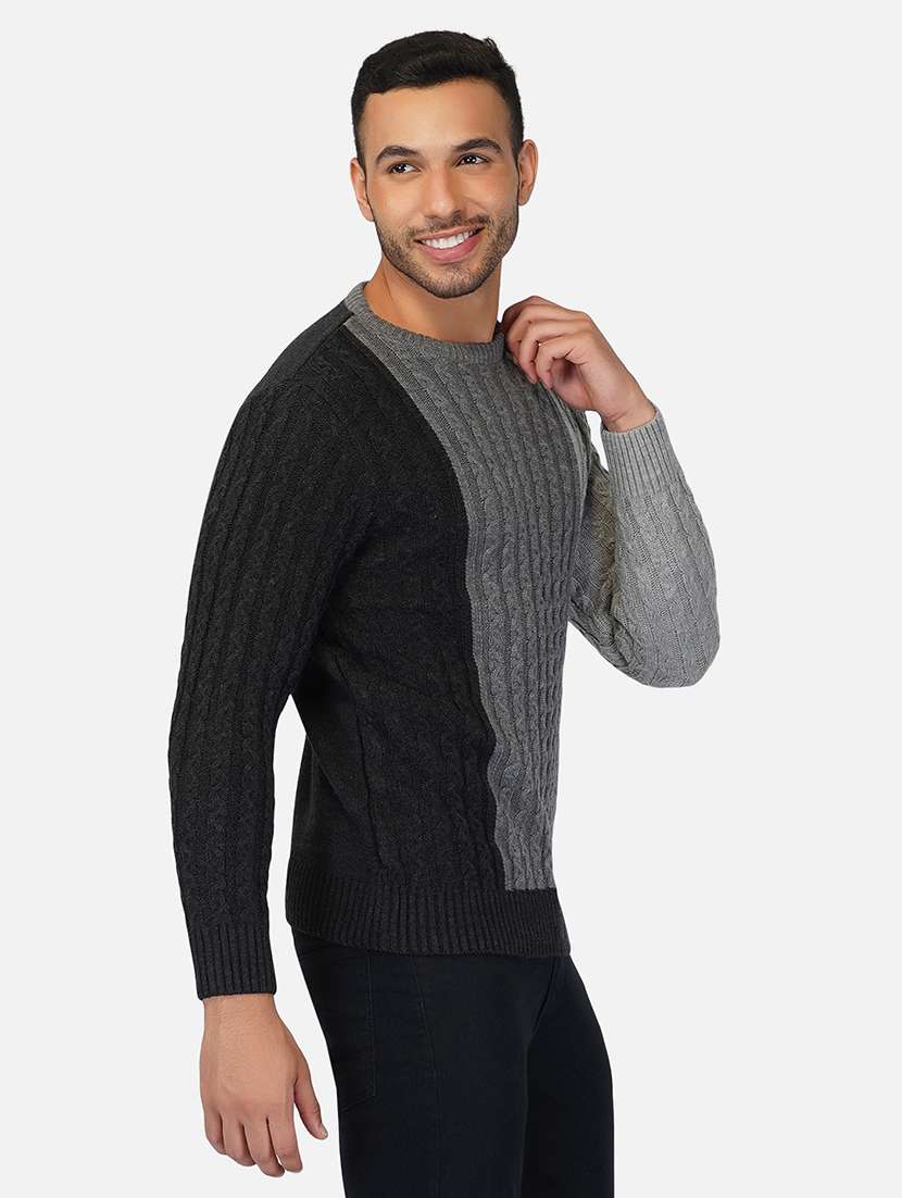 men long sleeve color block pullover - 21669627 -  Standard Image - 2