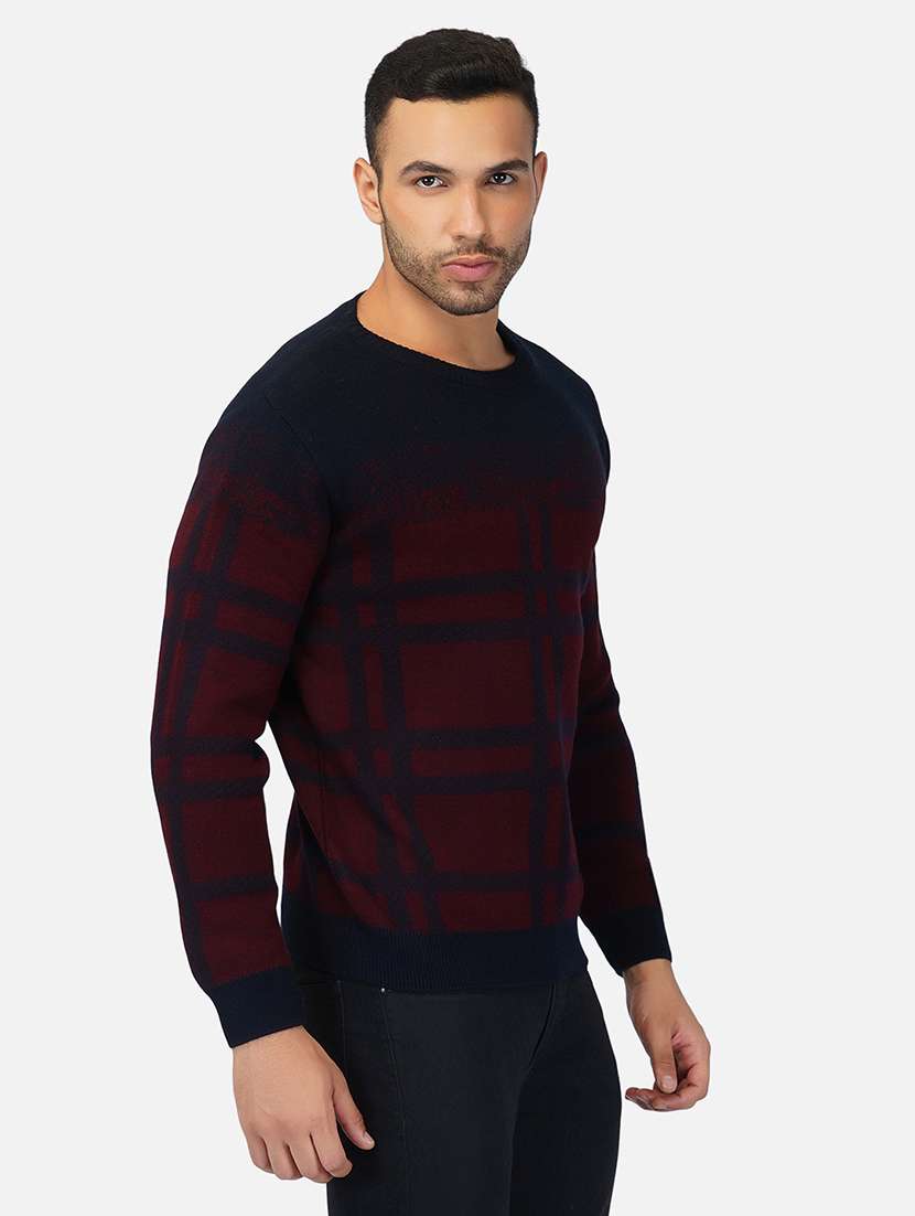 men long sleeves checkered pullover - 21669631 -  Standard Image - 2