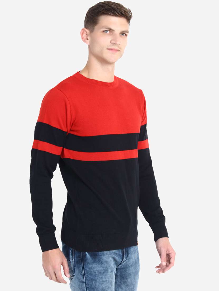 men long sleeve color block pullover - 21669632 -  Standard Image - 2