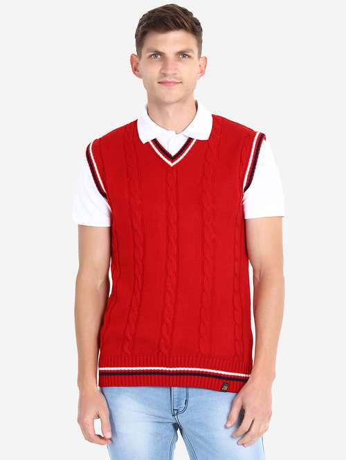 men v-neck self design pullover - 21669642 -  Standard Image - 0
