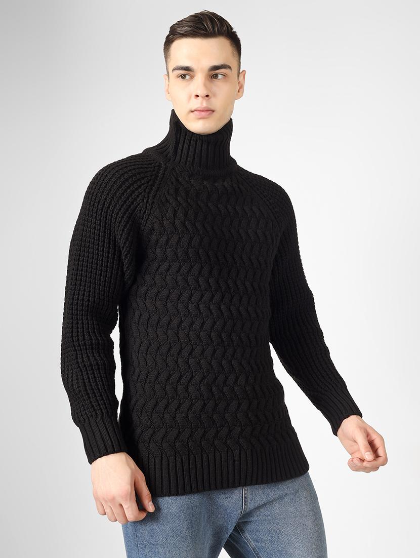 men long sleeves self design pullover - 21669655 - Standard Image - 2