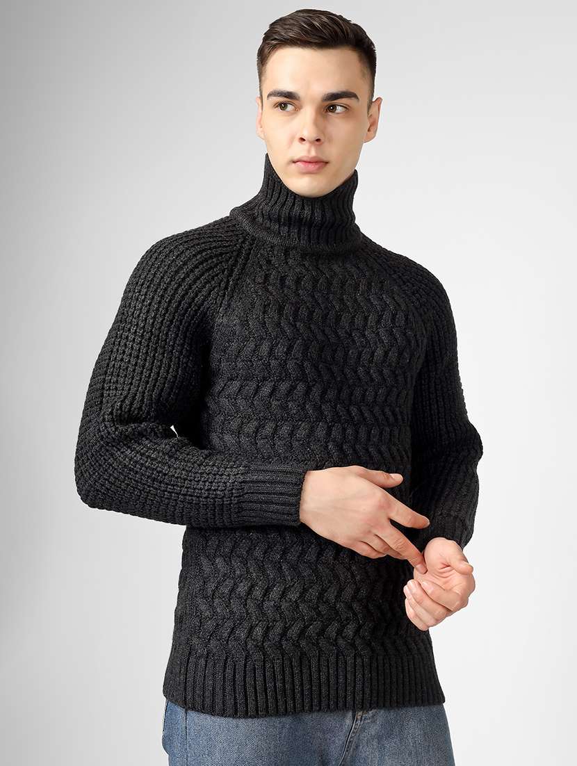 men long sleeves self design pullover - 21669656 - Standard Image - 2
