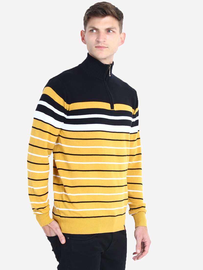 men long sleeve color block pullover - 21669660 - Standard Image - 2
