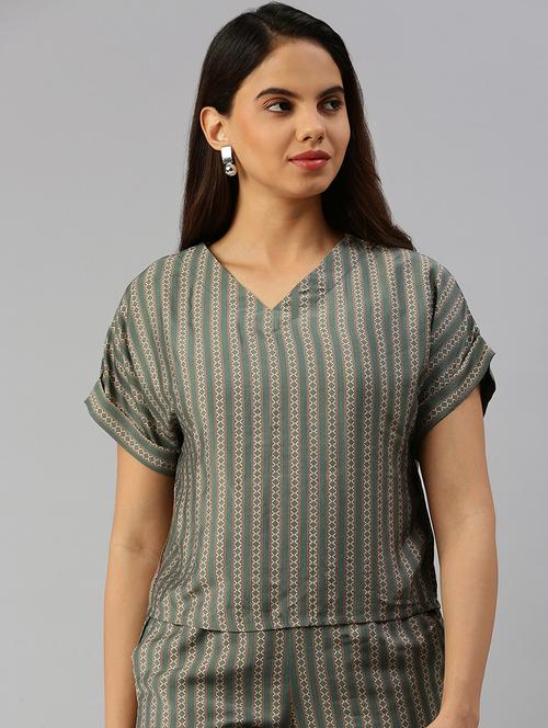 women printed short sleeves regular top - 21669831 - Standard Image - 0