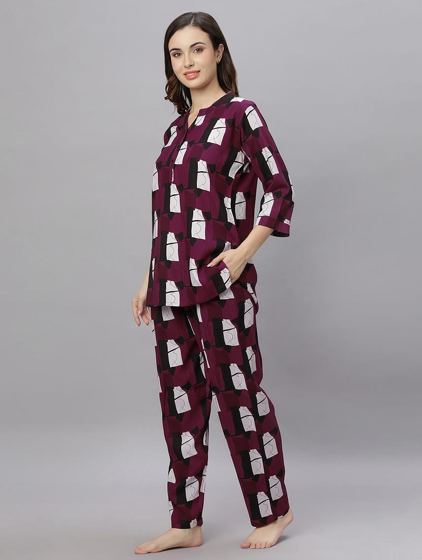 women printed nightwear pyjama set - 21669869 - Standard Image - 2
