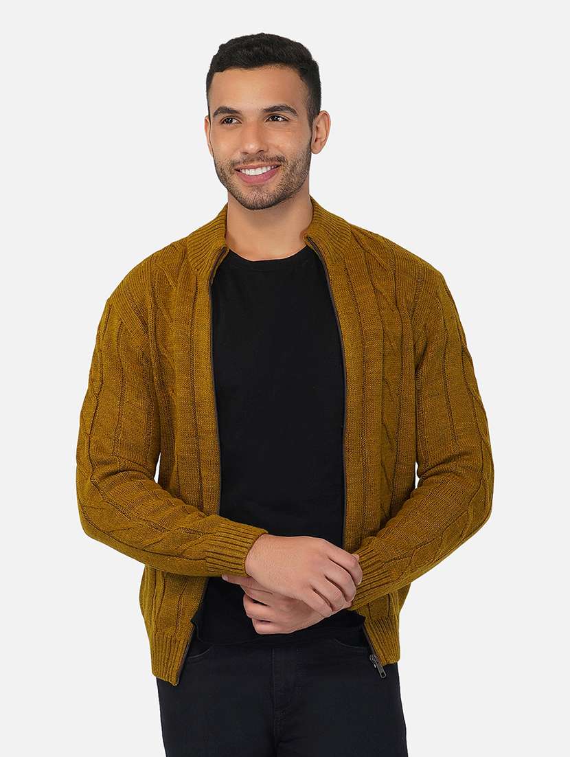 men long sleeves self design cardigan