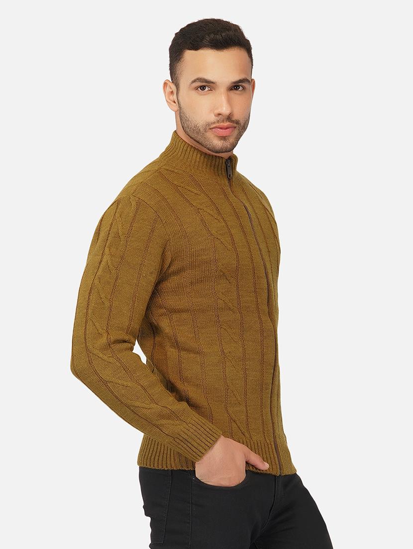men long sleeves self design cardigan - 21669923 - Standard Image - 2