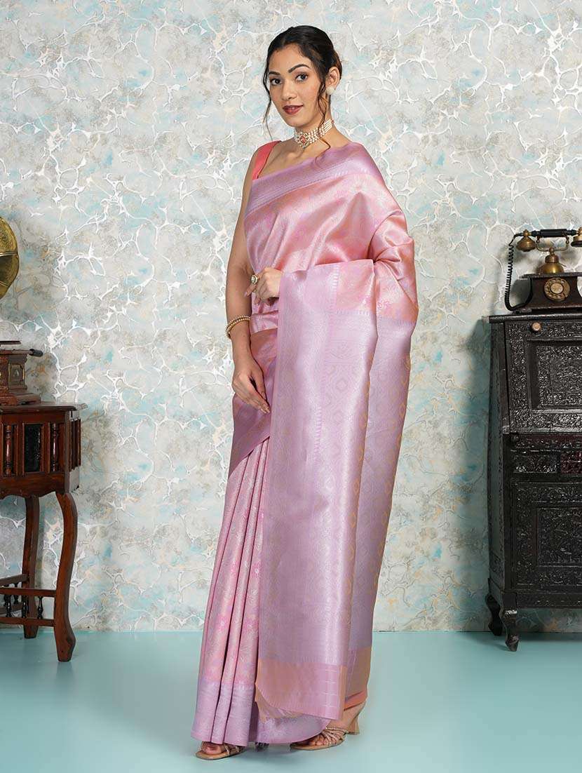 pink art silk kanjivaram saree with blouse - 21670097 -  Standard Image - 2