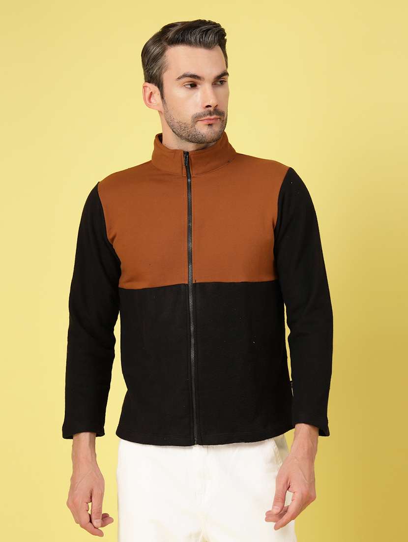 men long sleeve color block sweatshirt