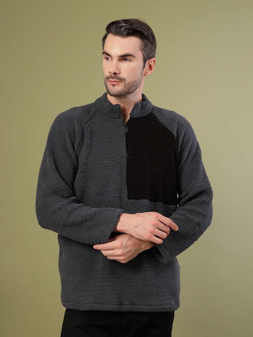men long sleeve color block sweatshirt