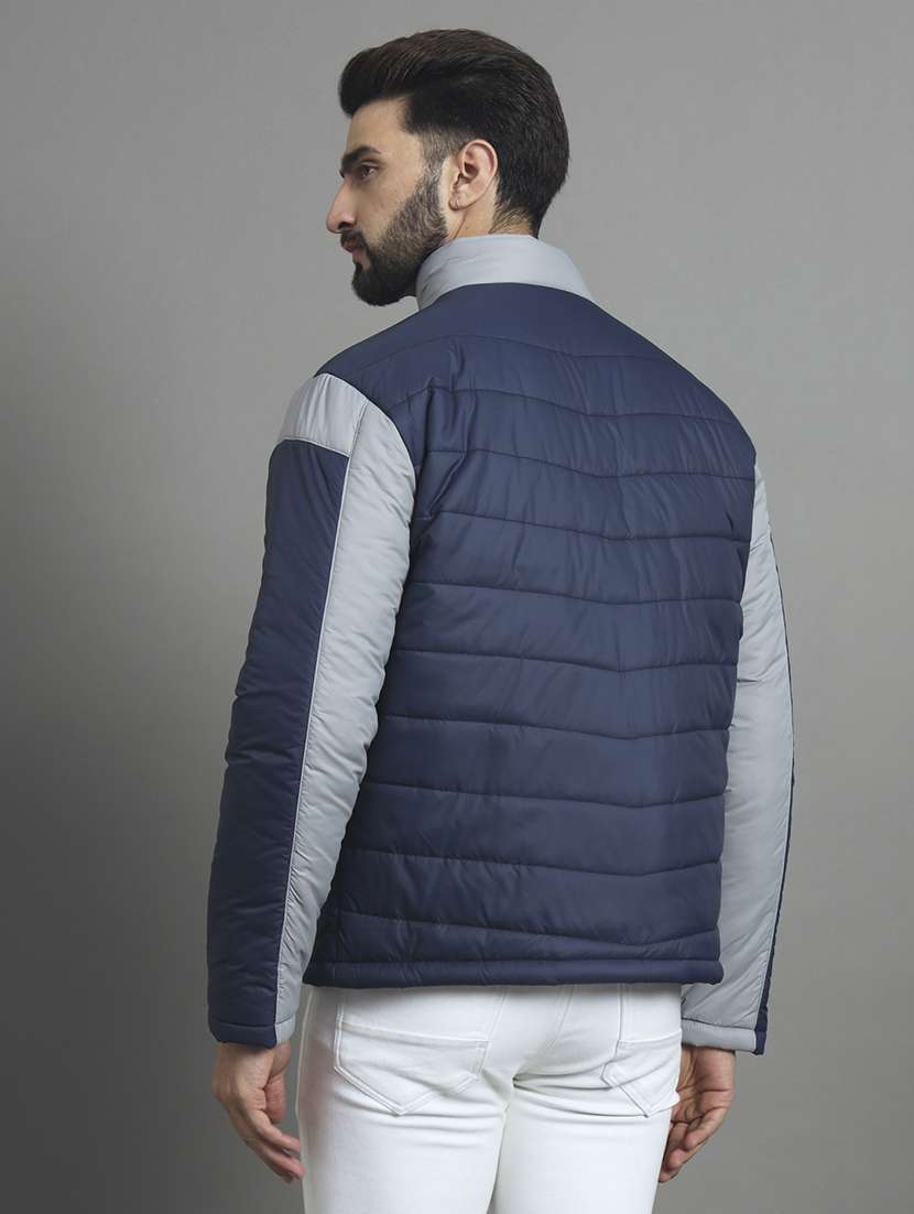 men long sleeve color block quilted jacket - 21670255 -  Standard Image - 2