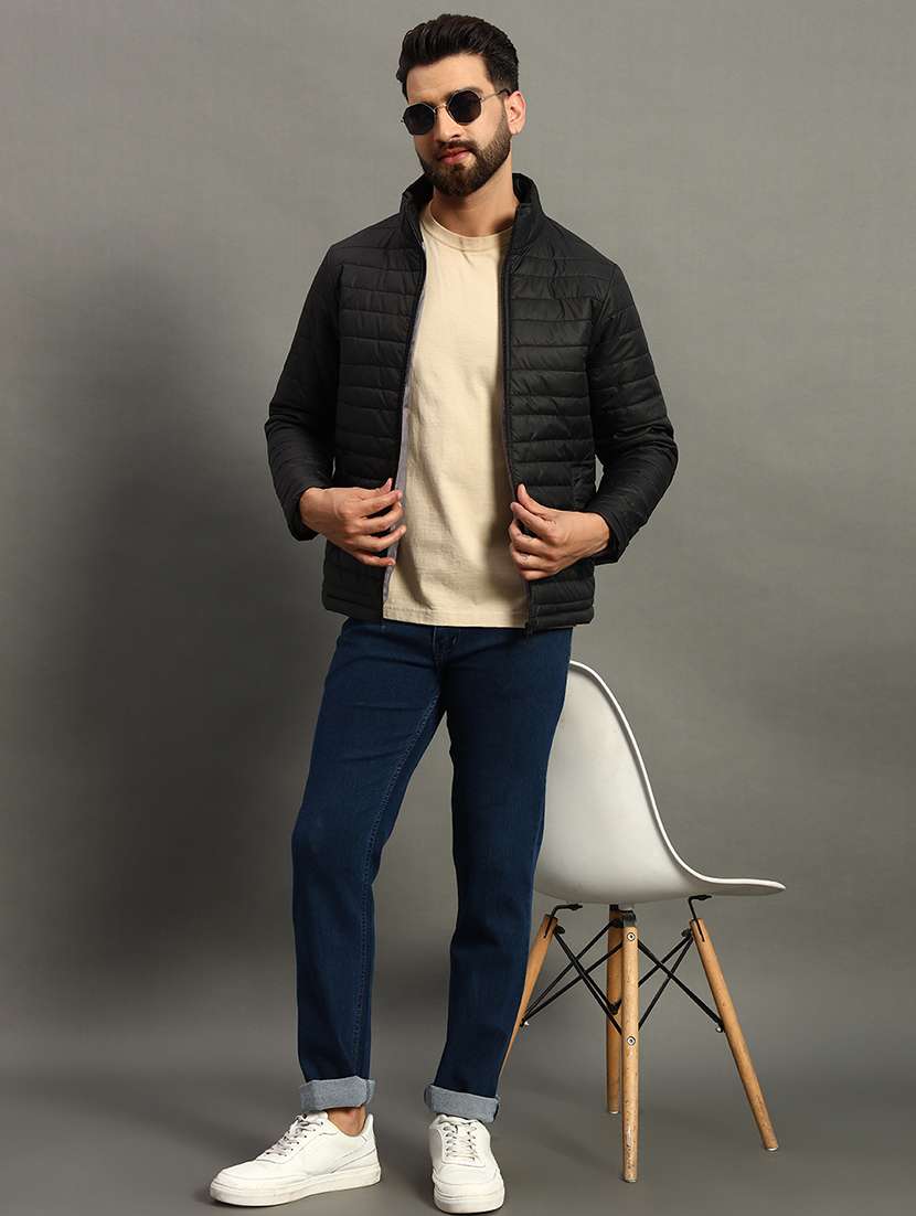 men long sleeves solid quilted jacket - 21670263 -  Standard Image - 2