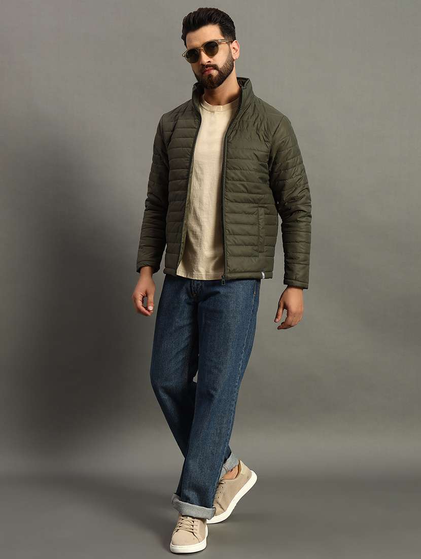 men long sleeves solid quilted jacket - 21670265 -  Standard Image - 2