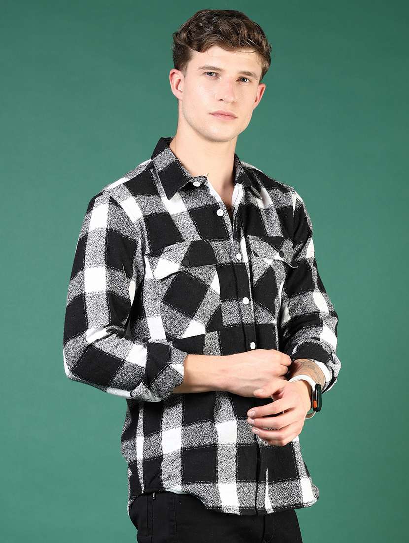men checkered long sleeve regular fit casual shirt - 21670354 -  Standard Image - 2