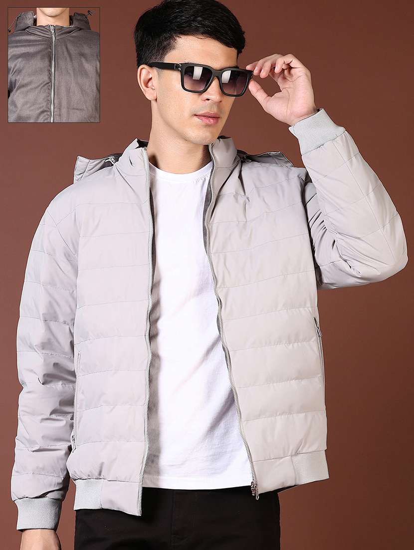 men's casual hooded reversible jacket 