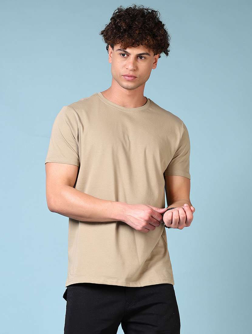 men solid short sleeve t-shirt