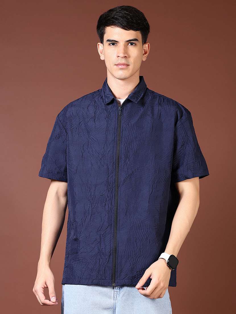 men self design long sleeve casual shirt