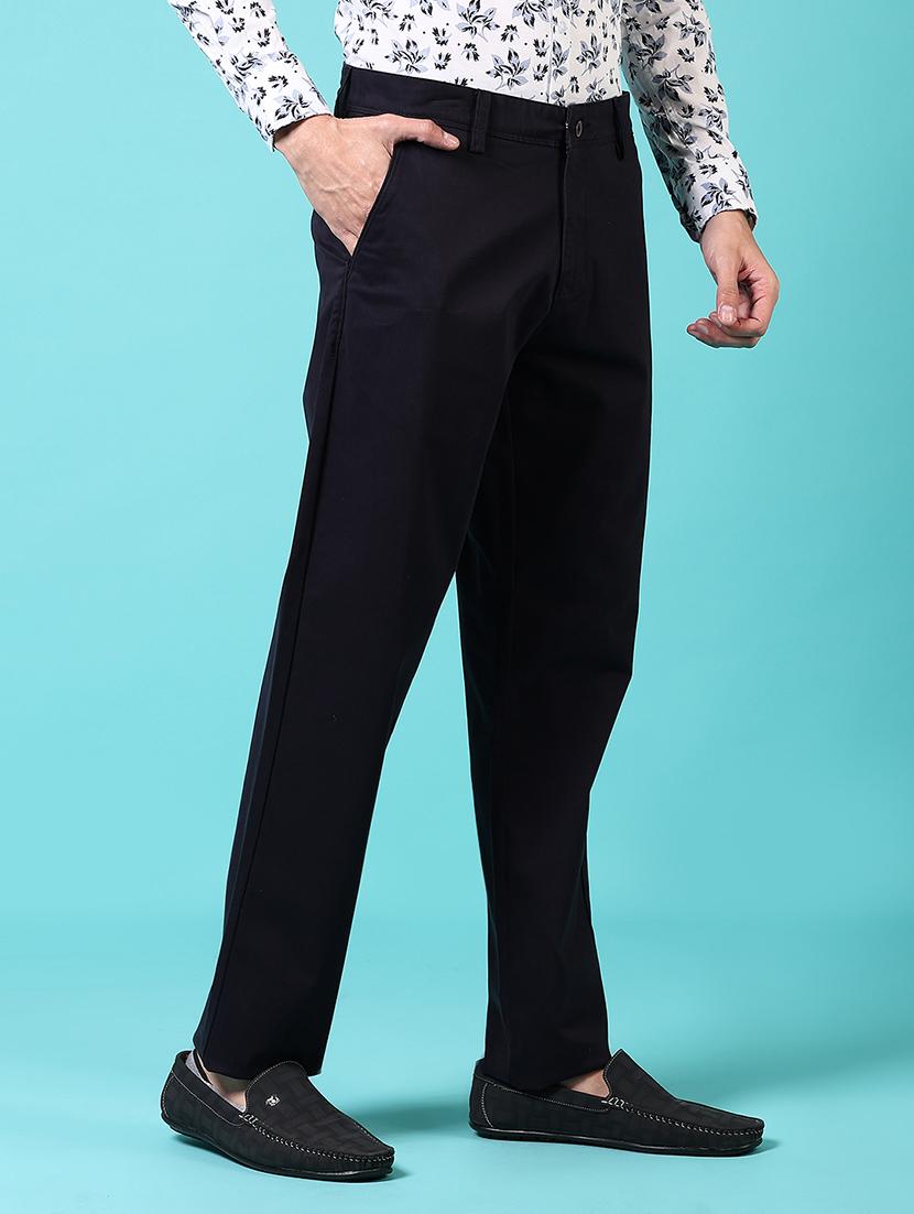 men solid mid rise flat front chinos - 21670789 - Standard Image - 2