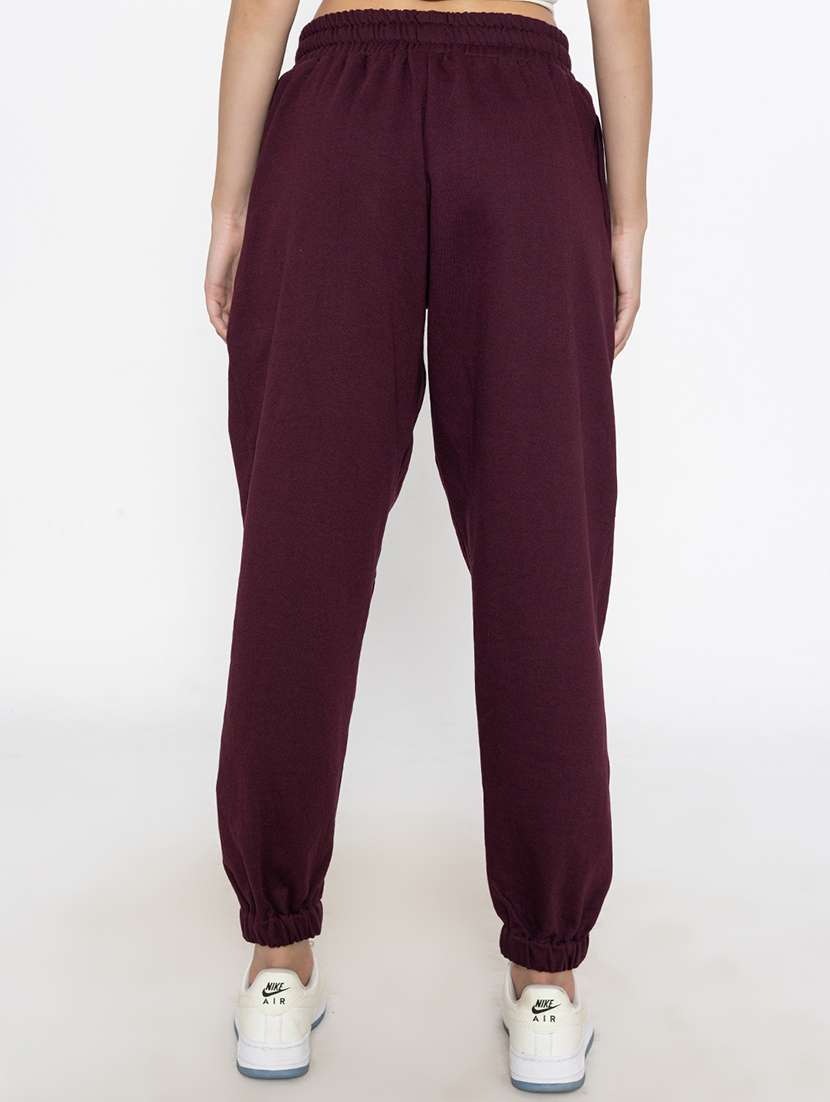 women solid high rise relaxed fit jogger - 21670919 - Standard Image - 2