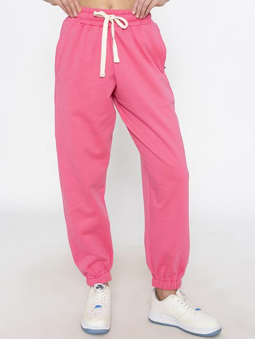 women solid mid rise relaxed fit jogger - 21670921 - Standard Image - 0