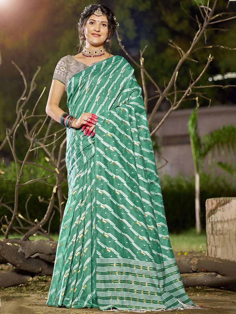 women self design tussar saree with blouse