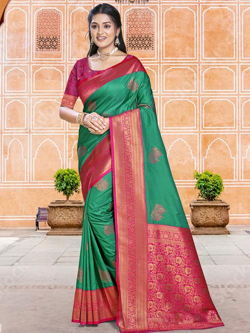 women self design bordered saree with blouse - 21671113 -  Standard Image - 0