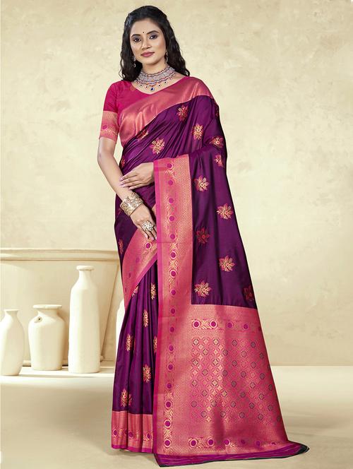 women self design bordered saree with blouse - 21671163 -  Standard Image - 0