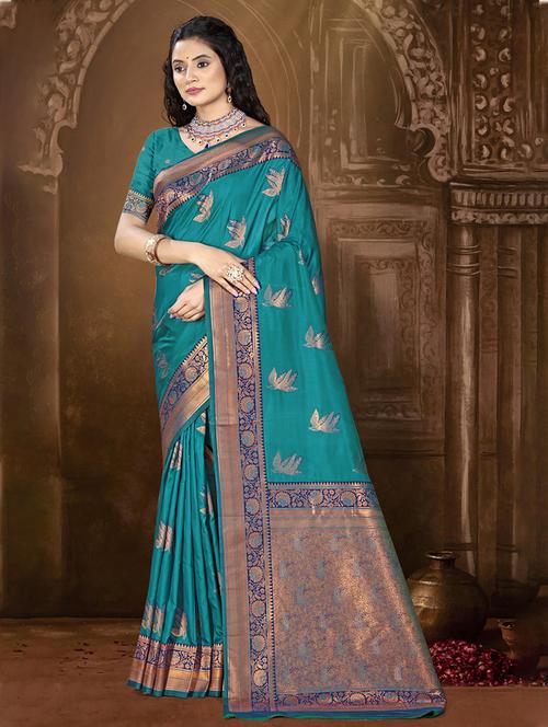women self design bordered saree with blouse - 21671206 -  Standard Image - 0