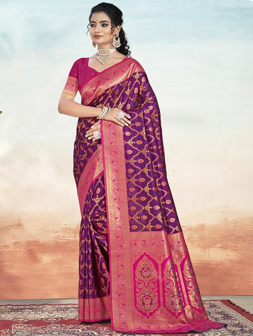 women self design banarasi saree with blouse - 21671211 - Standard Image - 0